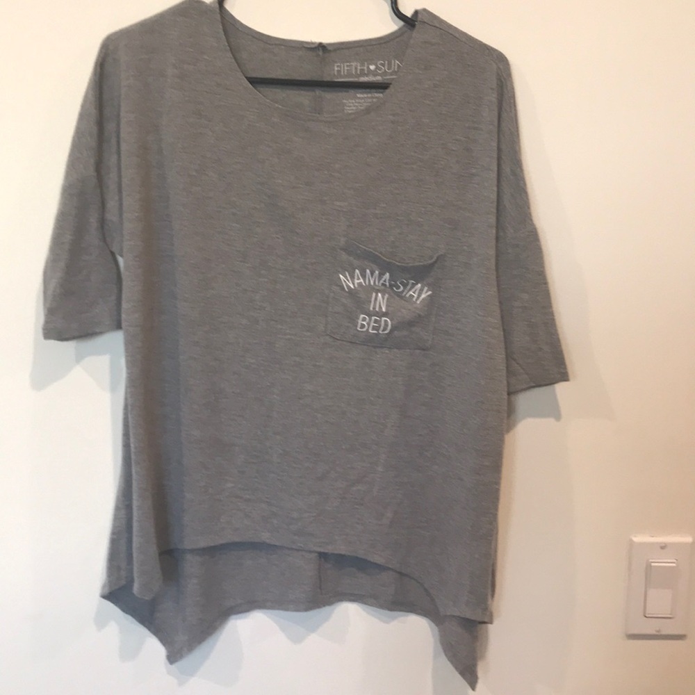 Grey high-low loose top